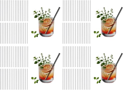 Stainless Steel Short Straws 5 1/2 Inches - 32 pcs - Reusable Drinking Straws - Good for Cocktail, Party, Juices, Ice Coffee