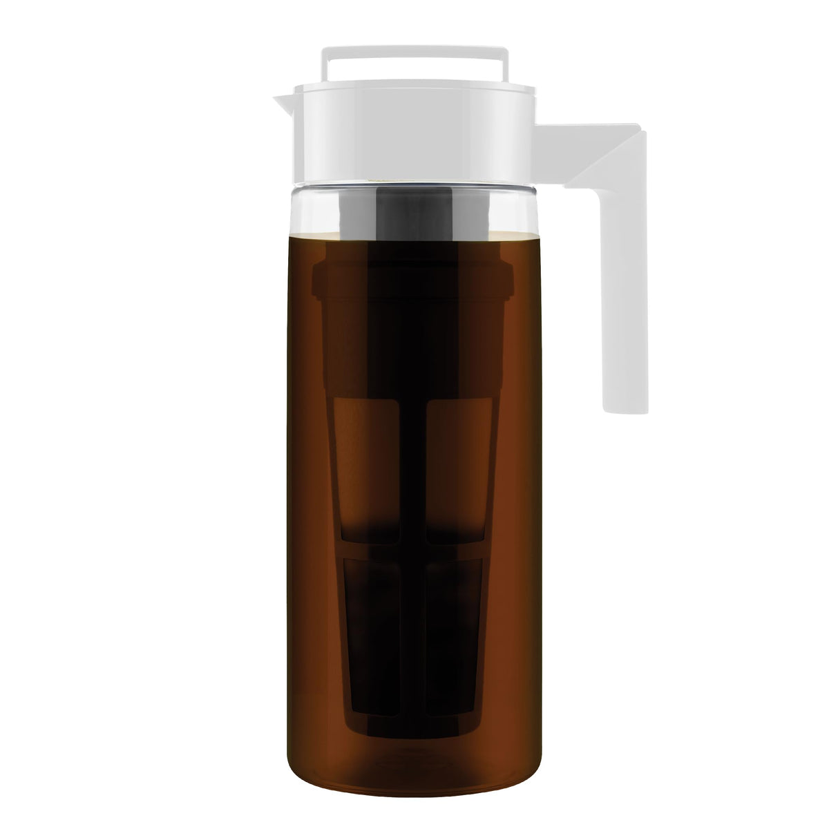 Takeya Deluxe Cold Brew Coffee Maker - BPA-Free Tritan Pitcher with Airtight Leakproof Lid, Silicone Grip Handle, Fine-Mesh Filter - Shatter-Proof, Dishwasher Safe, Made in USA - 2 Quart/Black