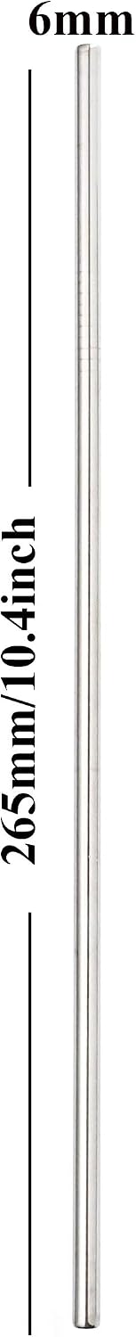 50-Pack Stainless Steel Straws,Reusable Metal Straws in Bulk Super Long 10.5 Inch All Straight Drinking Straws for 30oz/20oz Tumblers Yeti Cups Travel Mugs(All straight 50pcs -10.5" Silver)