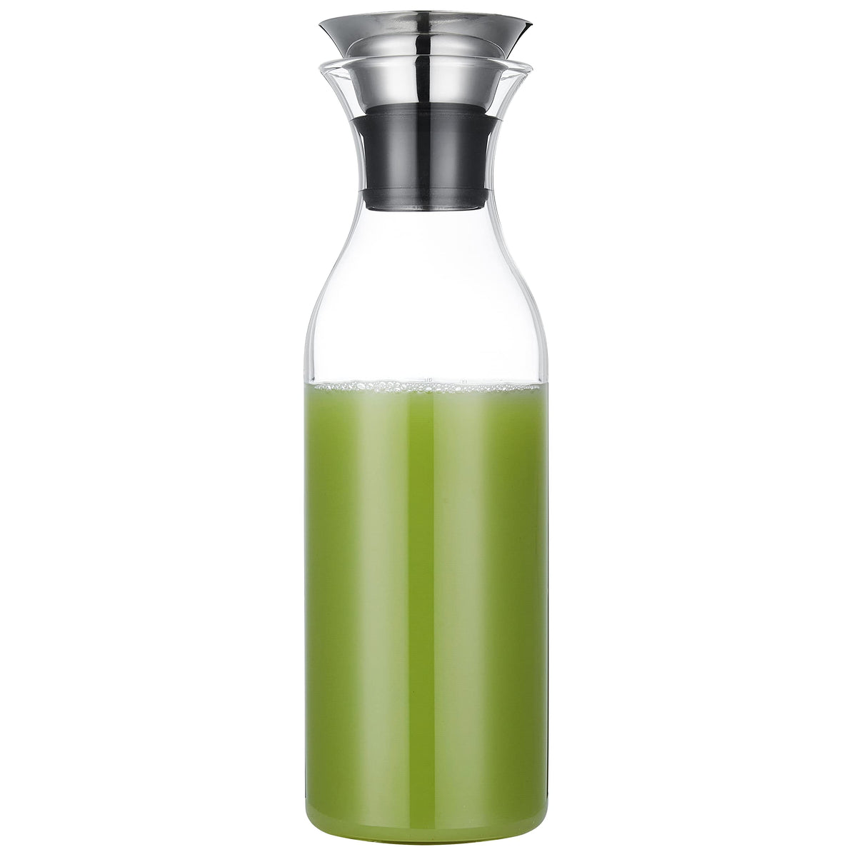 Karafu 50 Ounces/1.5 Liter Glass Carafe with Lid, Borosilicate Glass Pitcher for Hot/Cold Water, Ice Tea and Juice Beverage