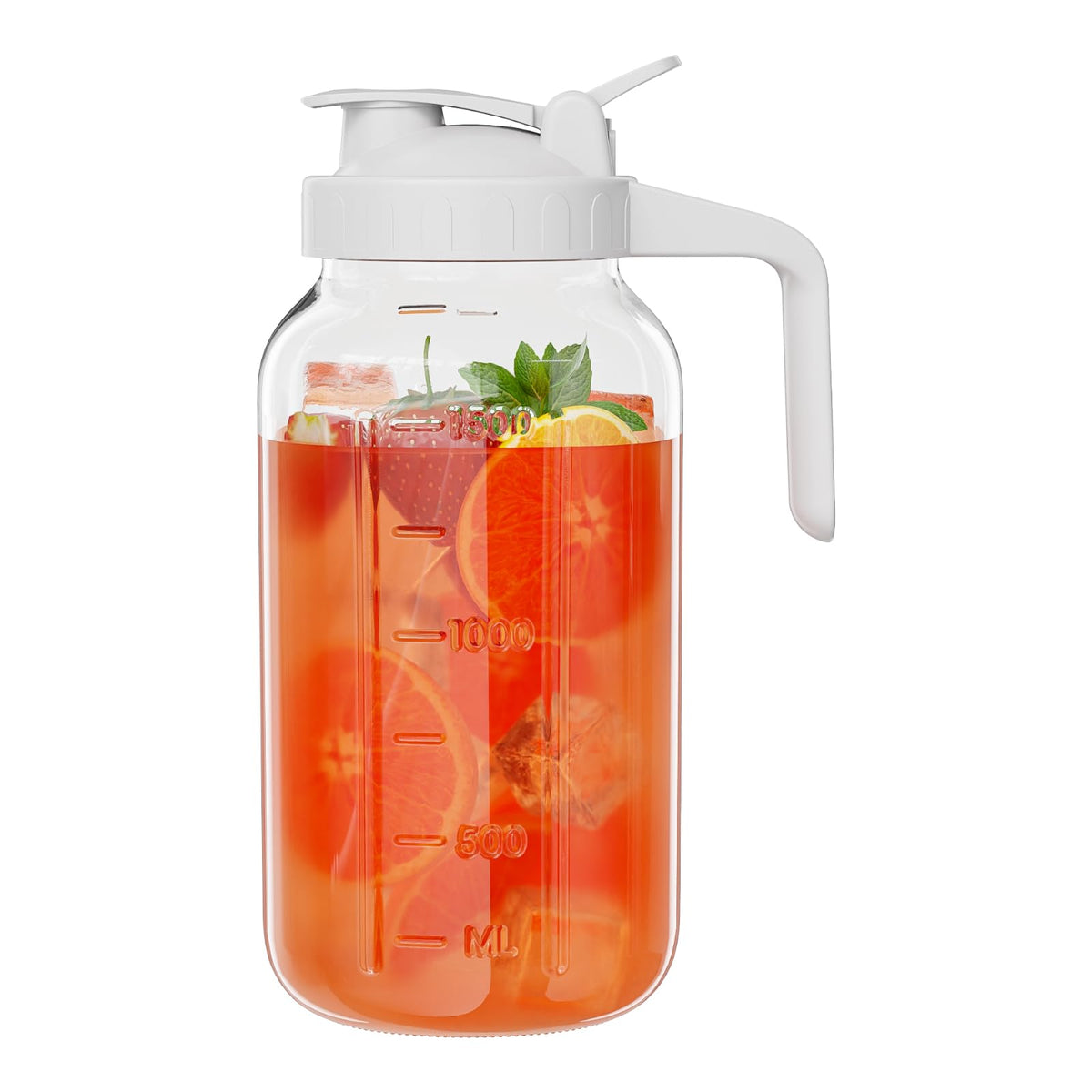 JunVpic Glass Mason Jar Pitcher, 64 oz Wide Mouth Jug