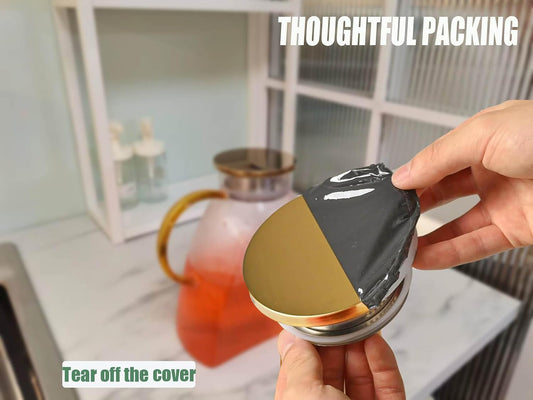 Water Pitcher Glass for Fridge, for 1.8L/63oz Fridge Door with Stainless Steel Lid, High Borosilicate Glass Carafe Pitcher for Hot or Cold Homemade Drinks