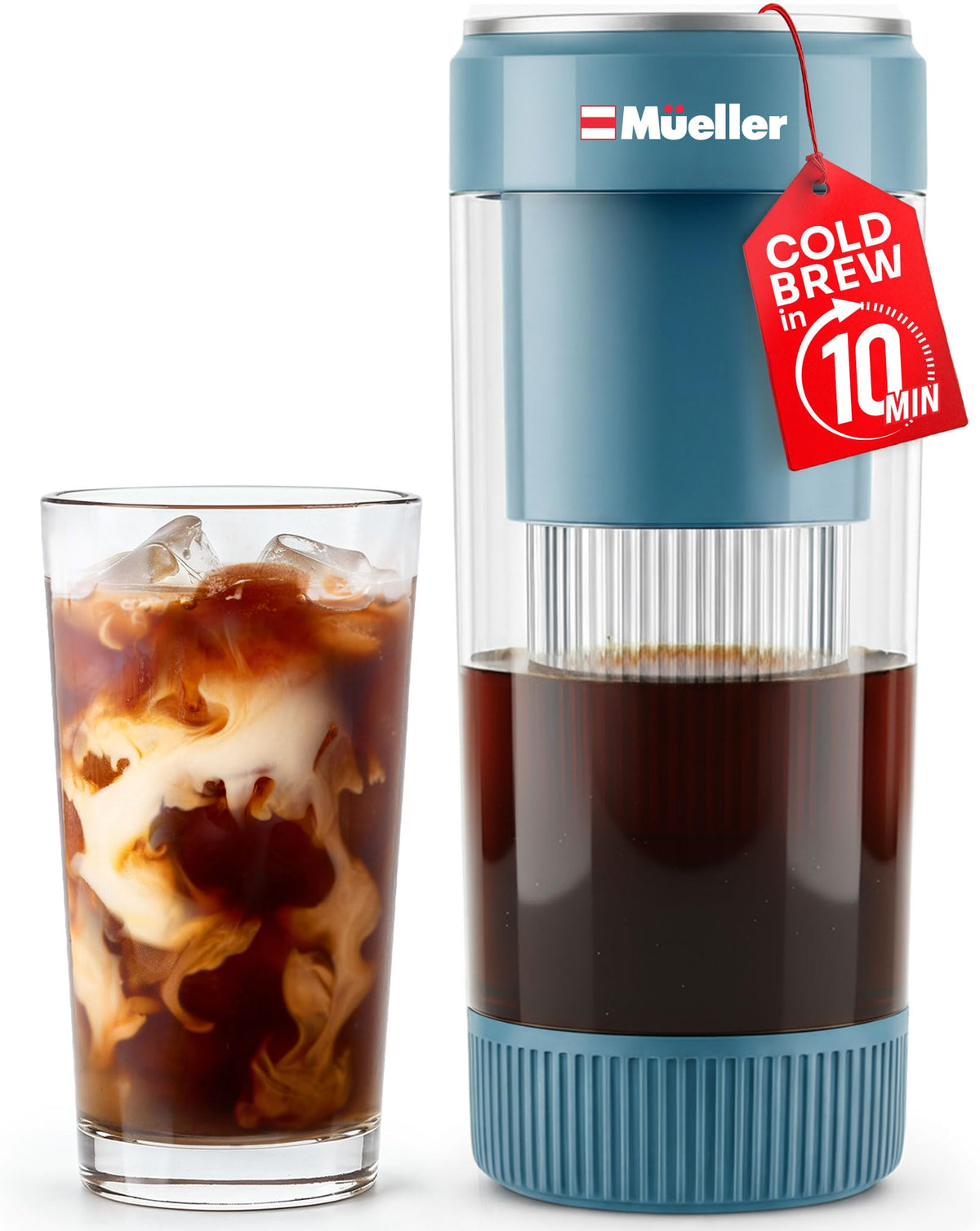 MUELLER HOME Cold Brew Coffee Maker, 64 oz Tritan Fortified Pitcher