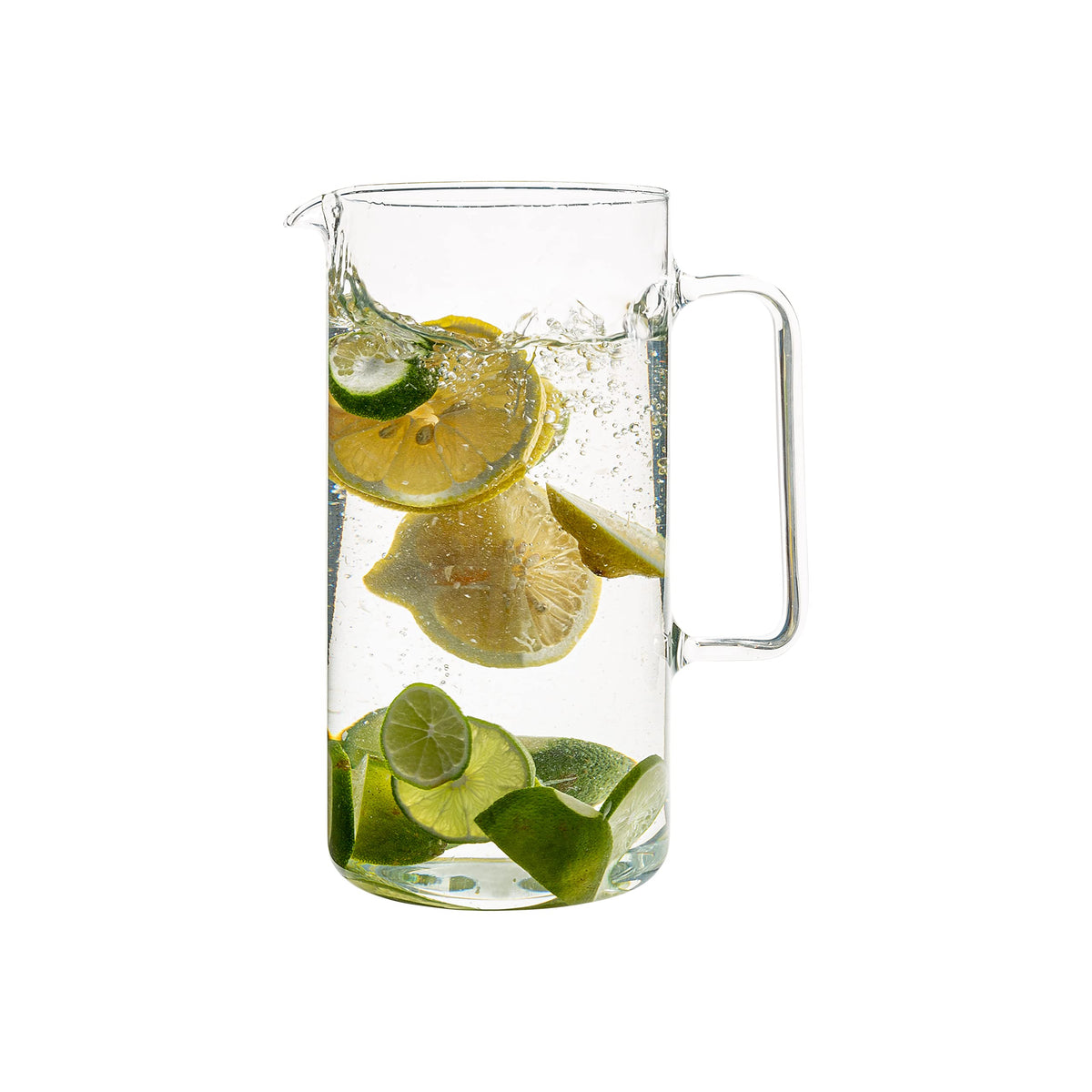Simax Large Glass Pitcher With Spout, 2.5 Quart (80 Ounce) Borosilicate Glass Iced Tea Pitchers with Handle, Angled Cylinder Design, Glass Water Pitcher