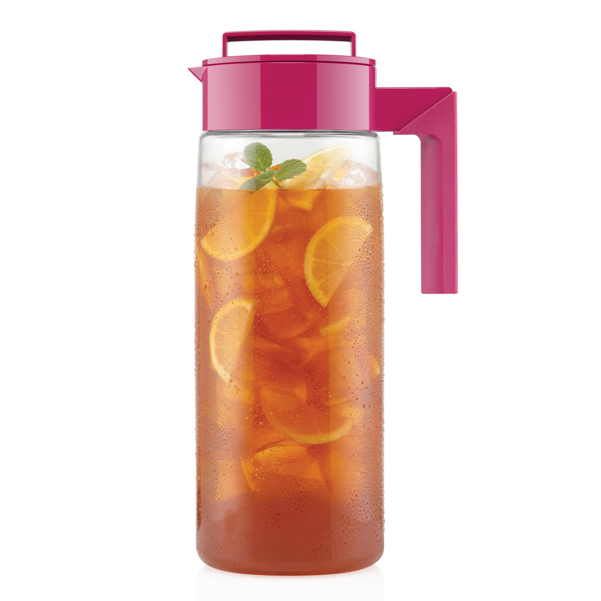Takeya Airtight Pitcher - Durable BPA-Free Eastman Tritan Odor/Stain-Resistant Leakproof Lid for Iced Tea/Water Easy-Grip Silicone Handle Spill-Free Spout Fridge-Friendly Made in USA 2 Quart/Black