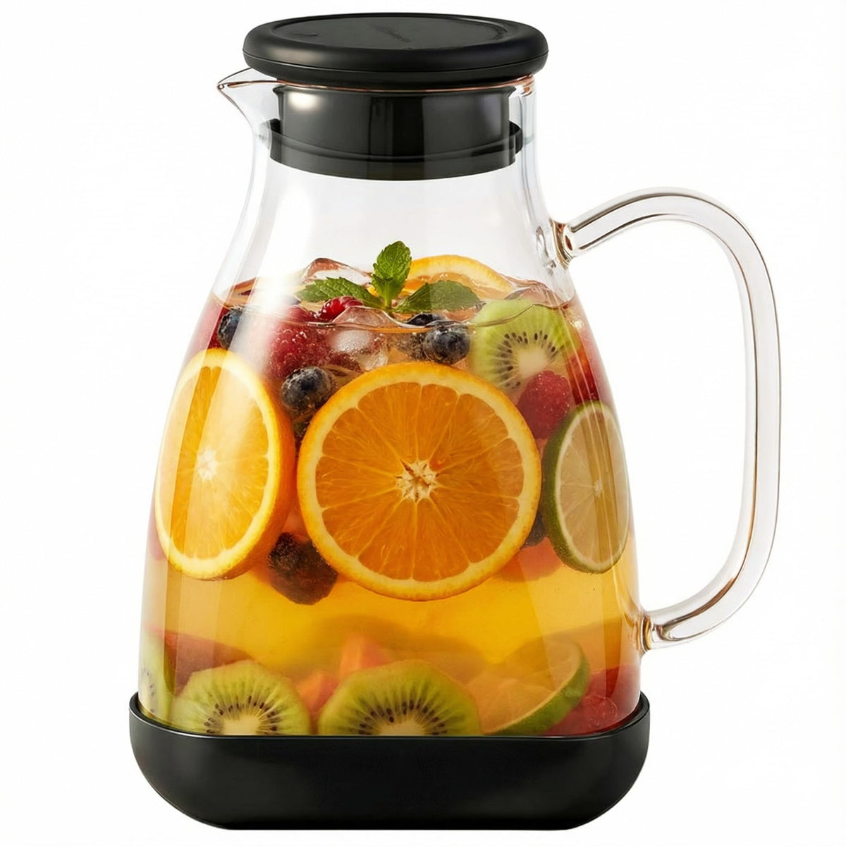 Glass Pitcher with Lid, 68oz Borosilicate Water Jug