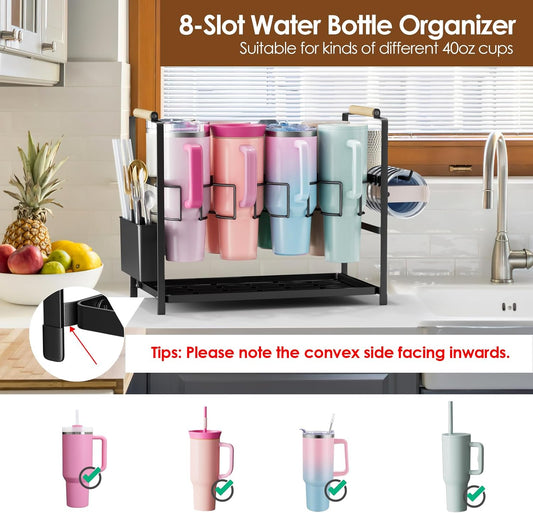 Housolution Water Bottle Tumbler Storage Organizer Drying Rack for Stanley