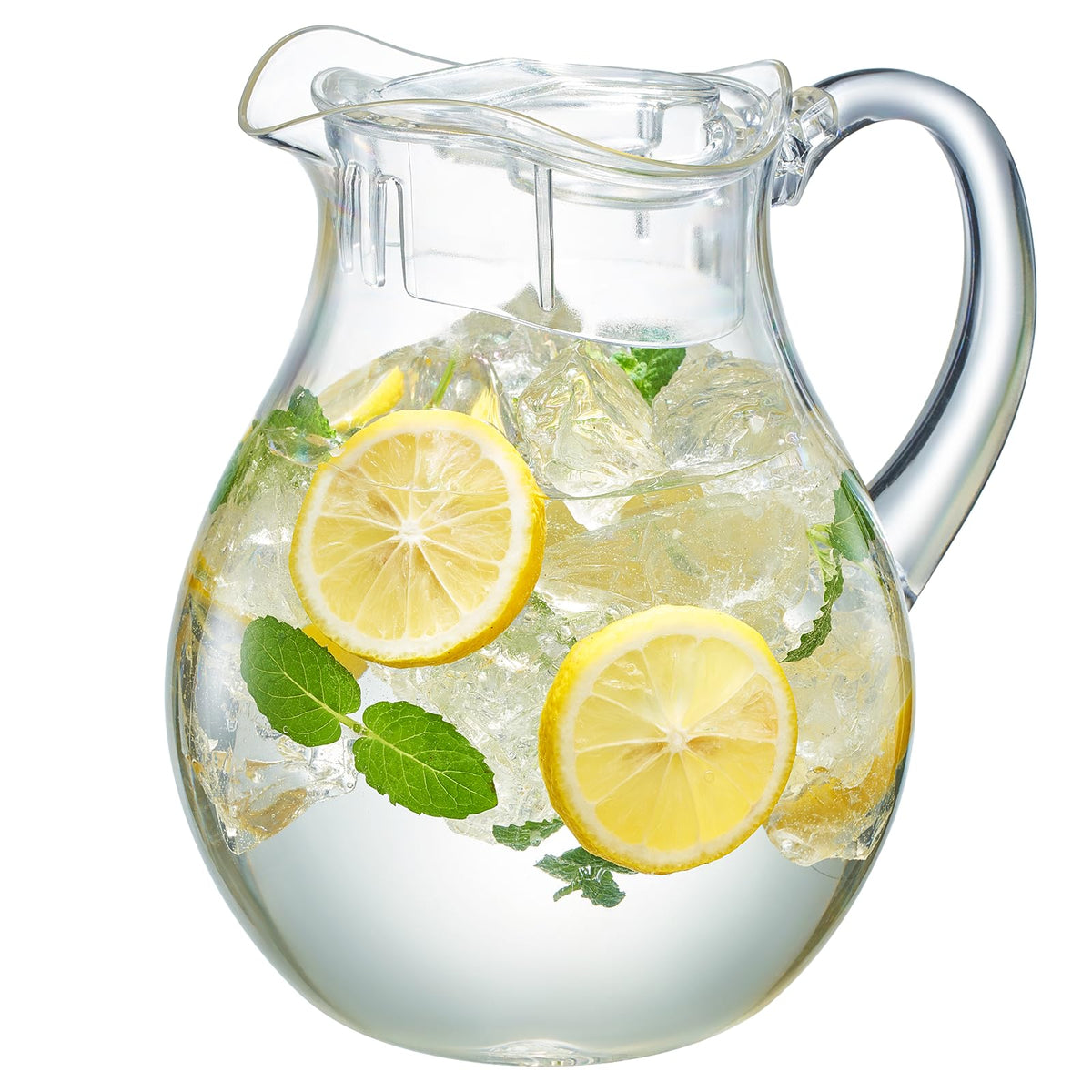Khen 68 oz Acrylic Pitcher With Lid – 2 Liter Large Plastic Water Jug for Fridge, Iced Tea, Juice, Milk, Hot or Cold Drinks – Serves Up to 8 People, Fills Eight 8 oz Glasses – BPA-Free & Durable