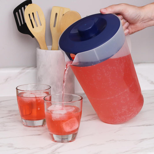 Water Pitcher with Lid 1 Gallon Pitcher BPA Free & Phthalate Free - Navy