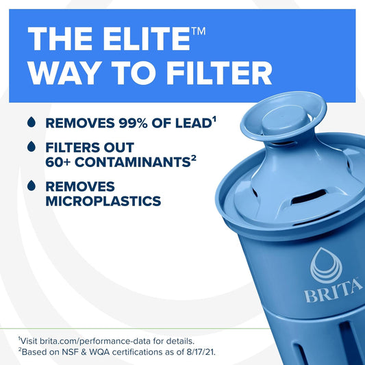 Brita Everyday Elite Water Filter Pitcher, Removes 99% of Lead, Includes 1 Filter, 10-Cup Capacity, Black
