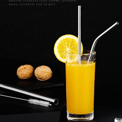 Stainless Steel Straws - 50 Pack Bulk 8.5" Reusable Drinking Straws - All Bent Curved Straws for 20-30 OZ Yeti Rtic Tumblers - Wholesale (Silver, 50 piece - 8.5 inch - All Bent)