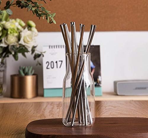 50PCS Stainless Steel Straws,Reusable Metal Straws in Bulk Super Long 10.5 Inch All Straight Drinking Straws for 30oz/20oz Tumblers Yeti Cups Travel Mugs (10.5inch, 50 all straight)