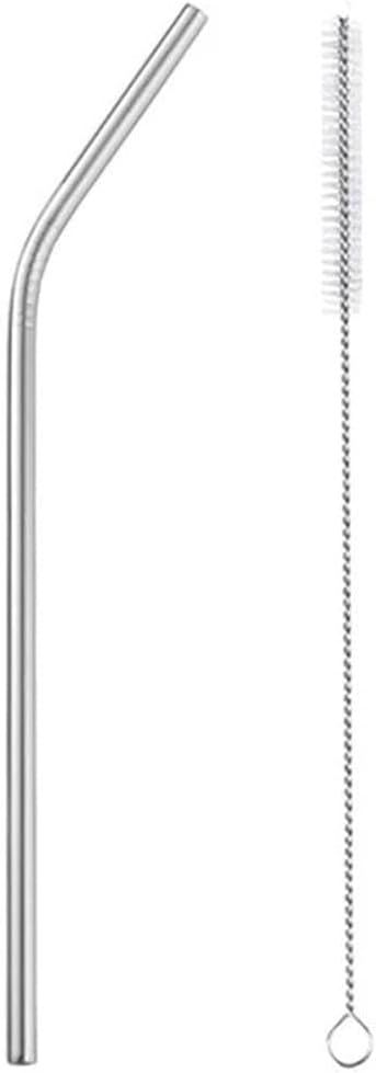 Reusable Metal Straws 304 Stainless Steel 30 Pack with Cleaning Brush(1Pcs Silver Bent)