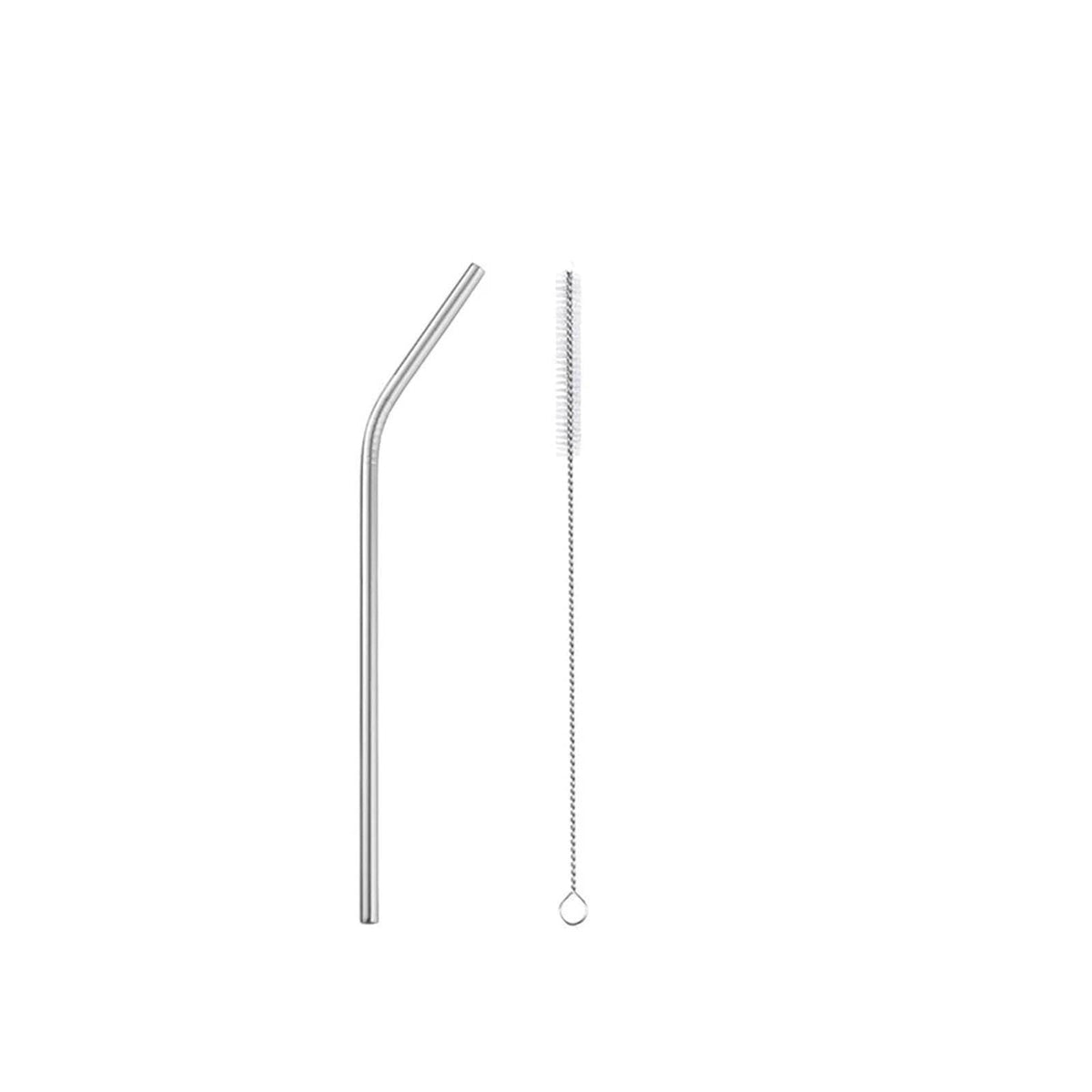 Reusable Metal Straws 304 Stainless Steel 30 Pack with Cleaning Brush(1Pcs Silver Bent)