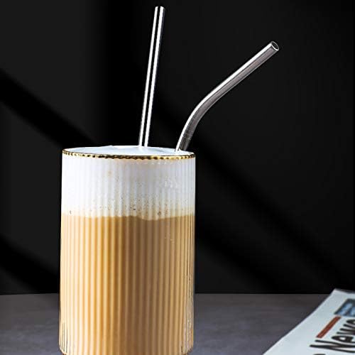 Stainless Steel Straws - 50 Pack Bulk 8.5" Reusable Drinking Straws - All Bent Curved Straws for 20-30 OZ Yeti Rtic Tumblers - Wholesale (Silver, 50 piece - 8.5 inch - All Bent)