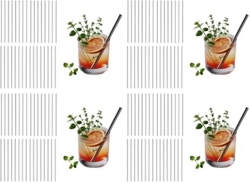Stainless Steel Short Straws 5 1/2 Inches - 32 pcs - Reusable Drinking Straws - Good for Cocktail, Party, Juices, Ice Coffee