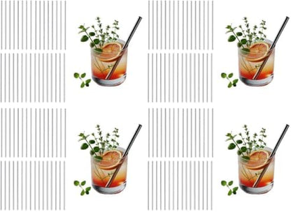 Stainless Steel Short Straws 5 1/2 Inches - 32 pcs - Reusable Drinking Straws - Good for Cocktail, Party, Juices, Ice Coffee