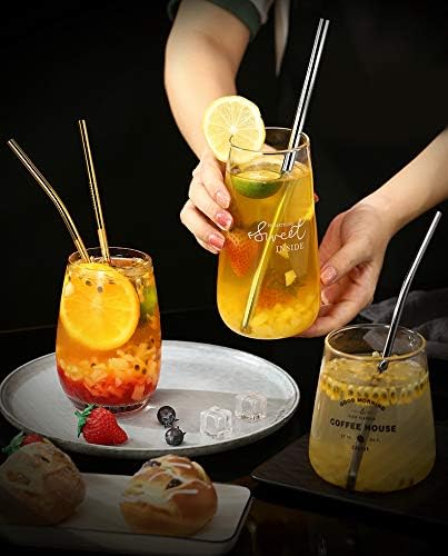 50-Pack Stainless Steel Straws,Super Long 10.5 Inch Drinking Metal Straws for 30oz/20oz Tumblers Yeti Cups Travel Mugs,Reusable Rustproof Dishwasher Safe (All straight 50pcs -10.5" Gold)