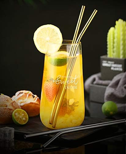 50-Pack Stainless Steel Straws,Super Long 10.5 Inch Drinking Metal Straws for 30oz/20oz Tumblers Yeti Cups Travel Mugs,Reusable Rustproof Dishwasher Safe (All straight 50pcs -10.5" Gold)