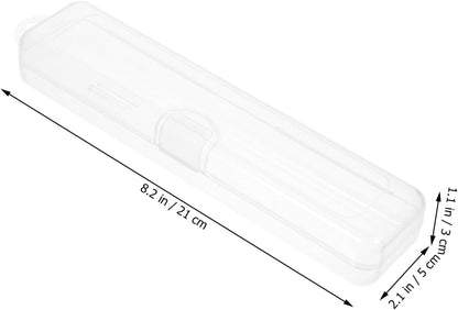 4pcs Travel Straw Case Clear Plastic Straws Container with Lid Small Clear Container Holder Drinking Dispensers Plastic Carrying Box Small Drinking Box