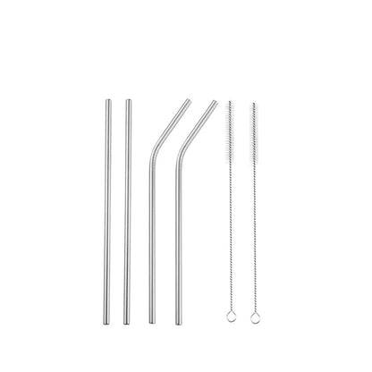 Reusable Metal Straws 304 Stainless Steel 30 Pack with Cleaning Brush(1Pcs Silver Bent)