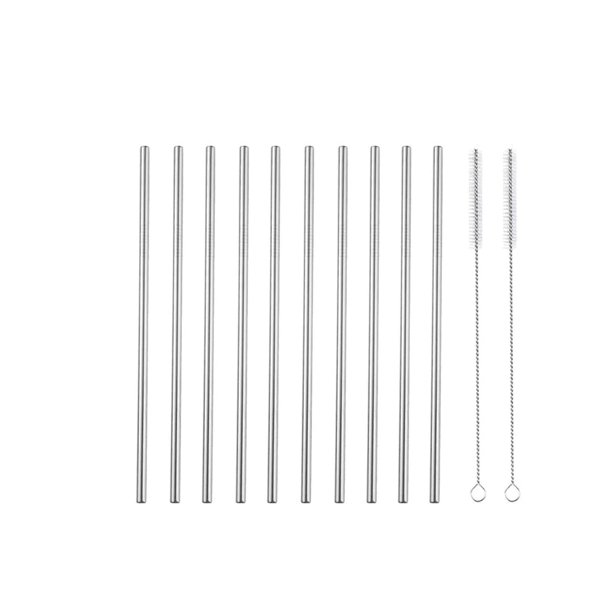 Reusable Metal Straws 304 Stainless Steel 30 Pack with Cleaning Brush(1Pcs Silver Bent)