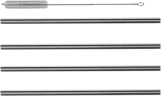 4pcs Straight Drinking Straws Stainless Steel Reusable