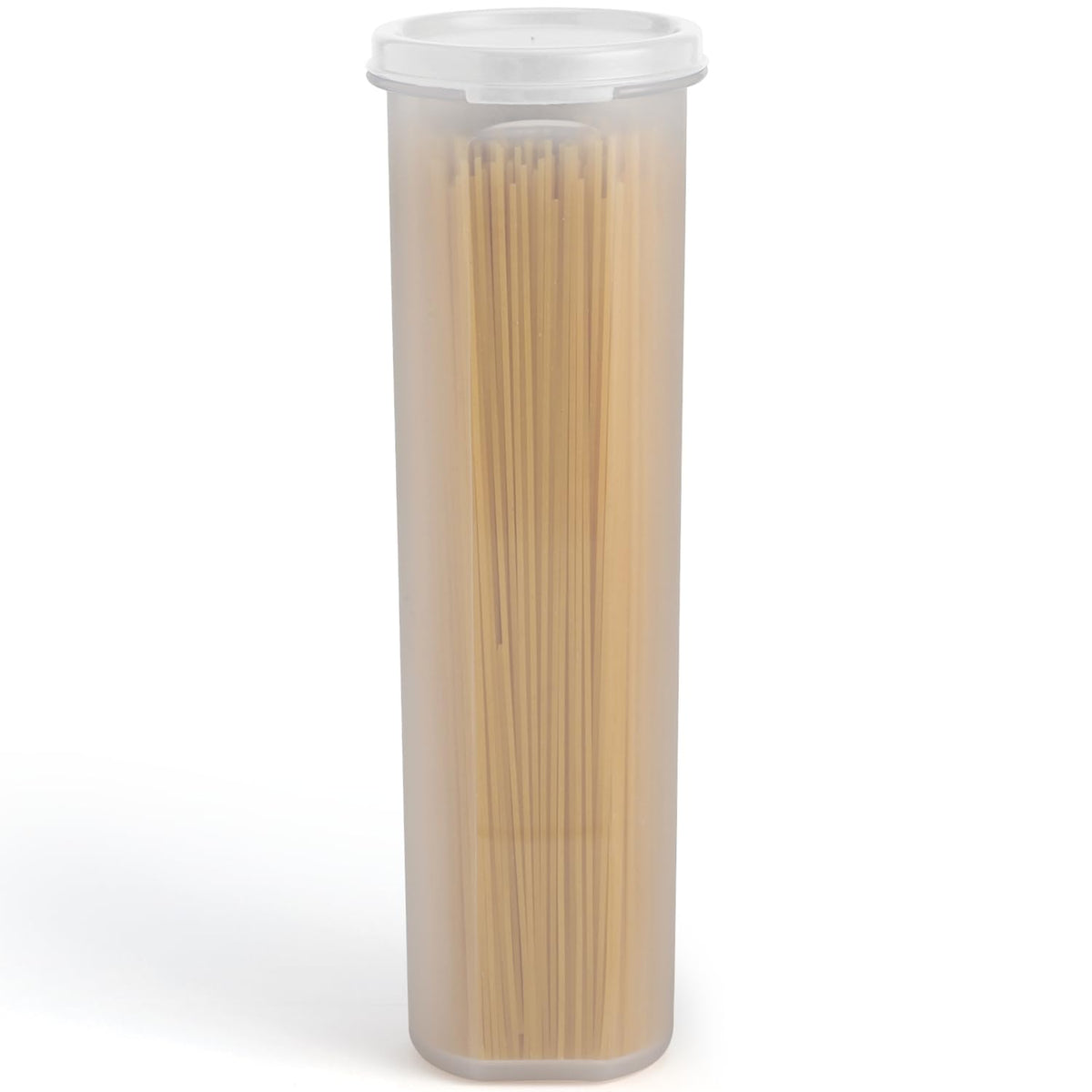 Tall Clear Spaghetti Pasta Container Storage With Lid.Multi-Purpose Kitchen Pantry Organization And Food Storage For Noodles Beans Straws - Airtight Leakproof Spaghetti Keeper BPA Free 37 oz.