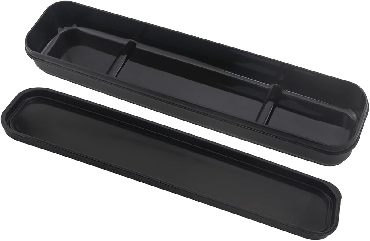 250x60mm Black PP Plastic Portable Travel Cutlery Storage Box for Storing Knives Forks Spoons Chopsticks Straws