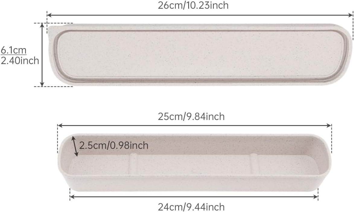 1pcs Portable Flatware Box Travel Tableware Storage Case Box, Utensil Case Flatware Storage Box for Cutlery Kit, 9.84 x 2.40 inch (Beige)