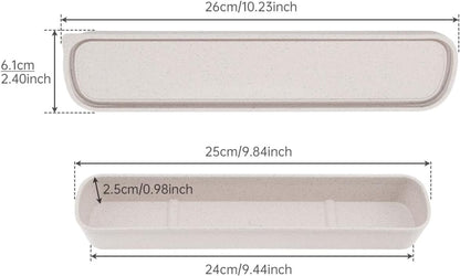 1pcs Portable Flatware Box Travel Tableware Storage Case Box, Utensil Case Flatware Storage Box for Cutlery Kit, 9.84 x 2.40 inch (Beige)