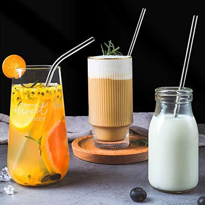 Stainless Steel Straws 50 Pack Bulk 8.5" Reusable Drinking Straws for 20 24 30 OZ Yeti Rtic Tumblers (Silver, 50 piece - 8.5 inch - All Straight)