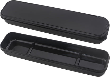 250x60mm Black PP Plastic Portable Travel Cutlery Storage Box for Storing Knives Forks Spoons Chopsticks Straws