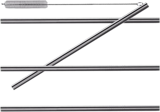 4pcs Stainless Steel Straight Straws, 304 Reusable Xmas