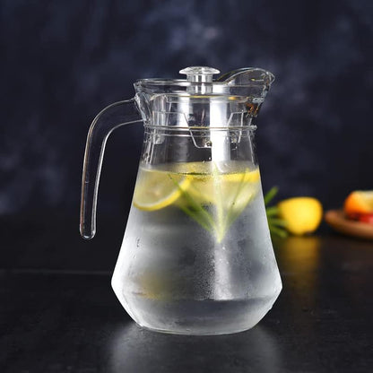 SOUJOY 2 Pack Plastic Pitcher, 68Oz Clear Iced Water Jug with Lid and Handle, Heat Resistant BPA-Free Tea Pitcher for Lemonade, Juice, Milk, Cold or Hot Beverage