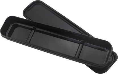 250x60mm Black PP Plastic Portable Travel Cutlery Storage Box for Storing Knives Forks Spoons Chopsticks Straws
