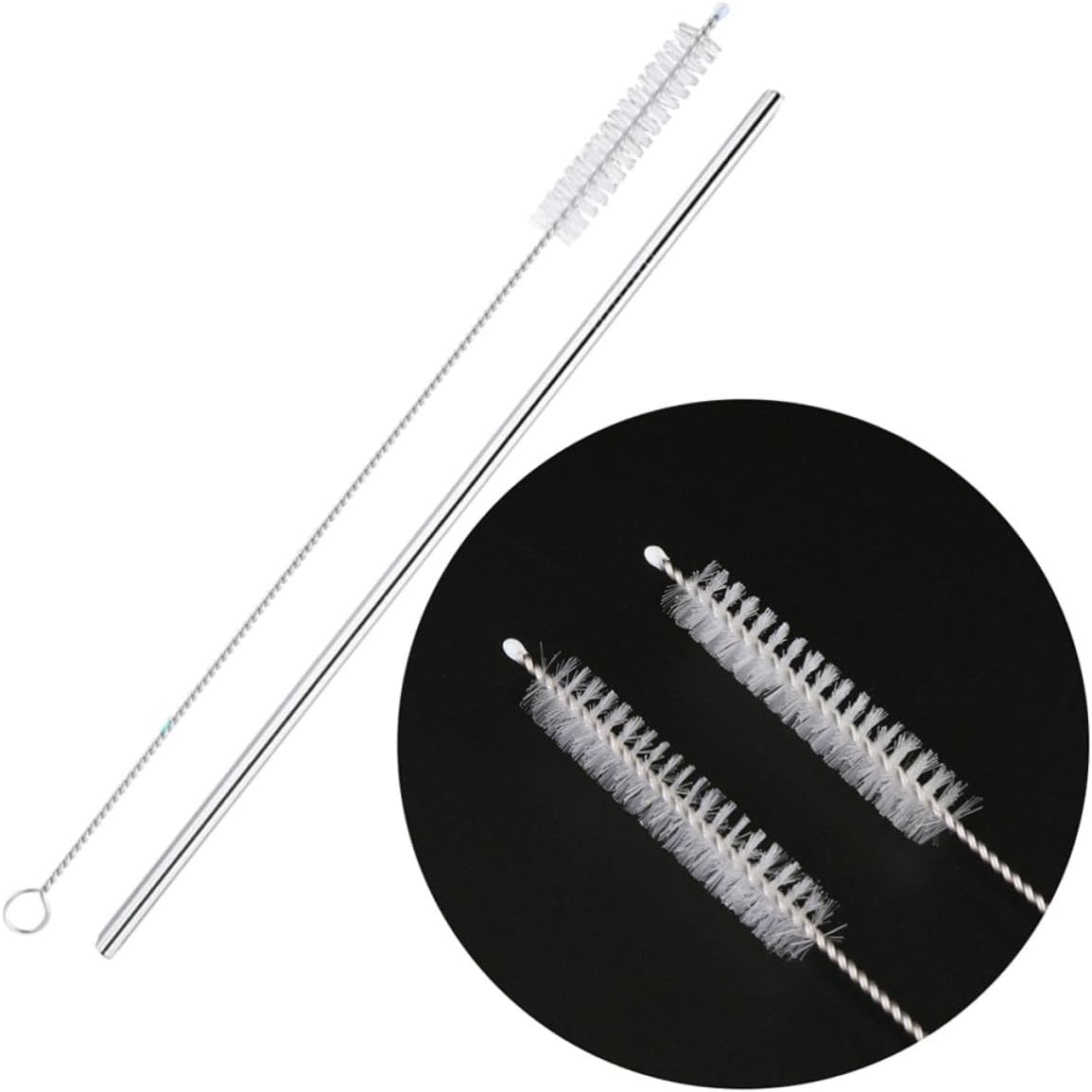Stainless Steel Straight Drinking Straws Reusable 11pcs