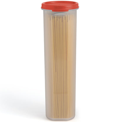 Tall Clear Spaghetti Pasta Container Storage With Lid.Multi-Purpose Kitchen Pantry Organization And Food Storage For Noodles Beans Straws - Airtight Leakproof Spaghetti Keeper BPA Free 37 oz.