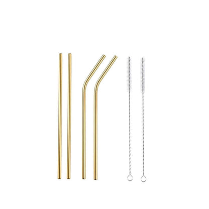 Reusable Metal Straws 304 Stainless Steel 30 Pack with Cleaning Brush(1Pcs Silver Bent)