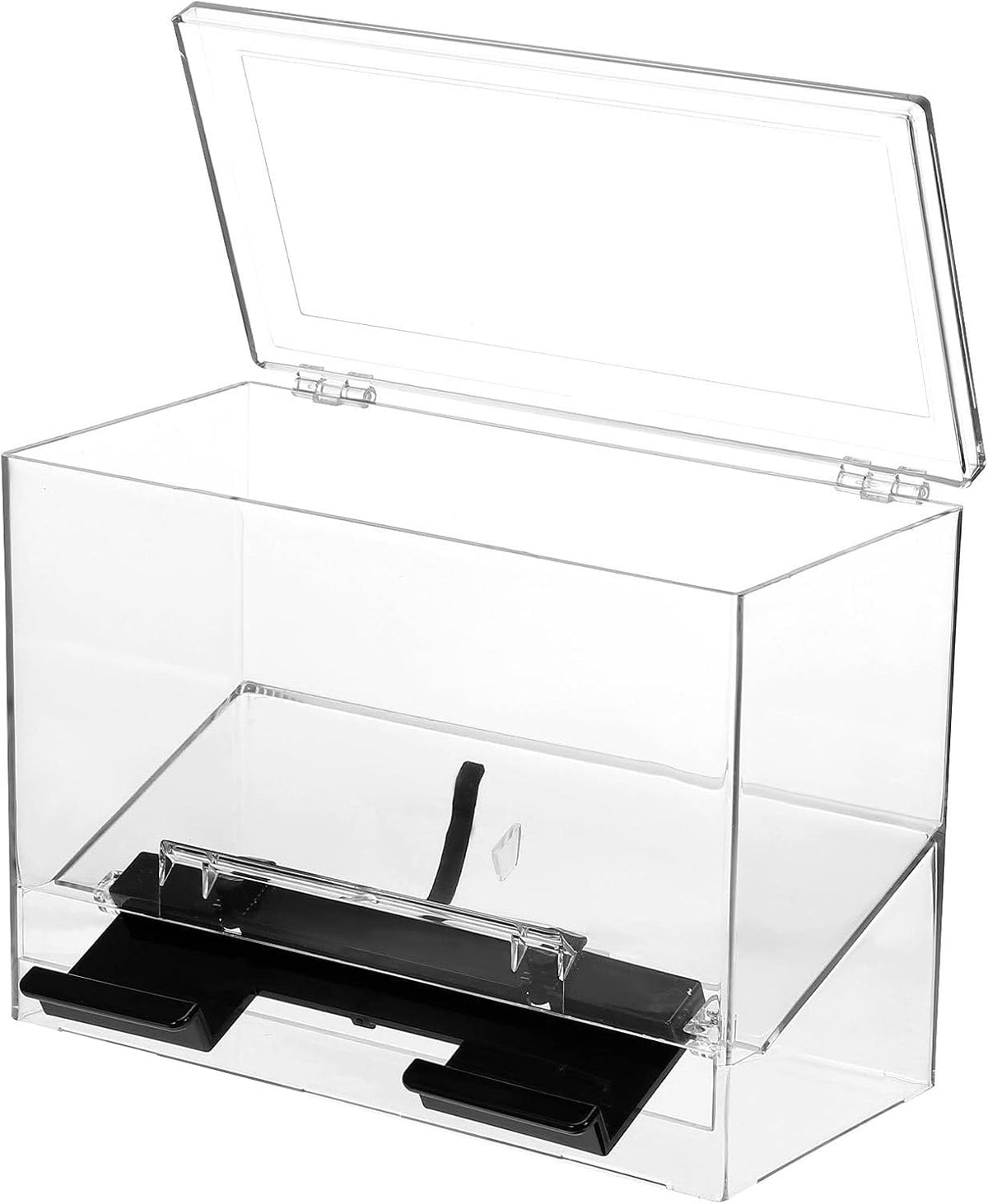 Cabilock Clear Acrylic Straw Dispenser Box 9X6.7X4.3 Inches Press Type Straw Organizer for Countertop Use in Restaurants Cafes and Snack Bars with Non-Slip Base