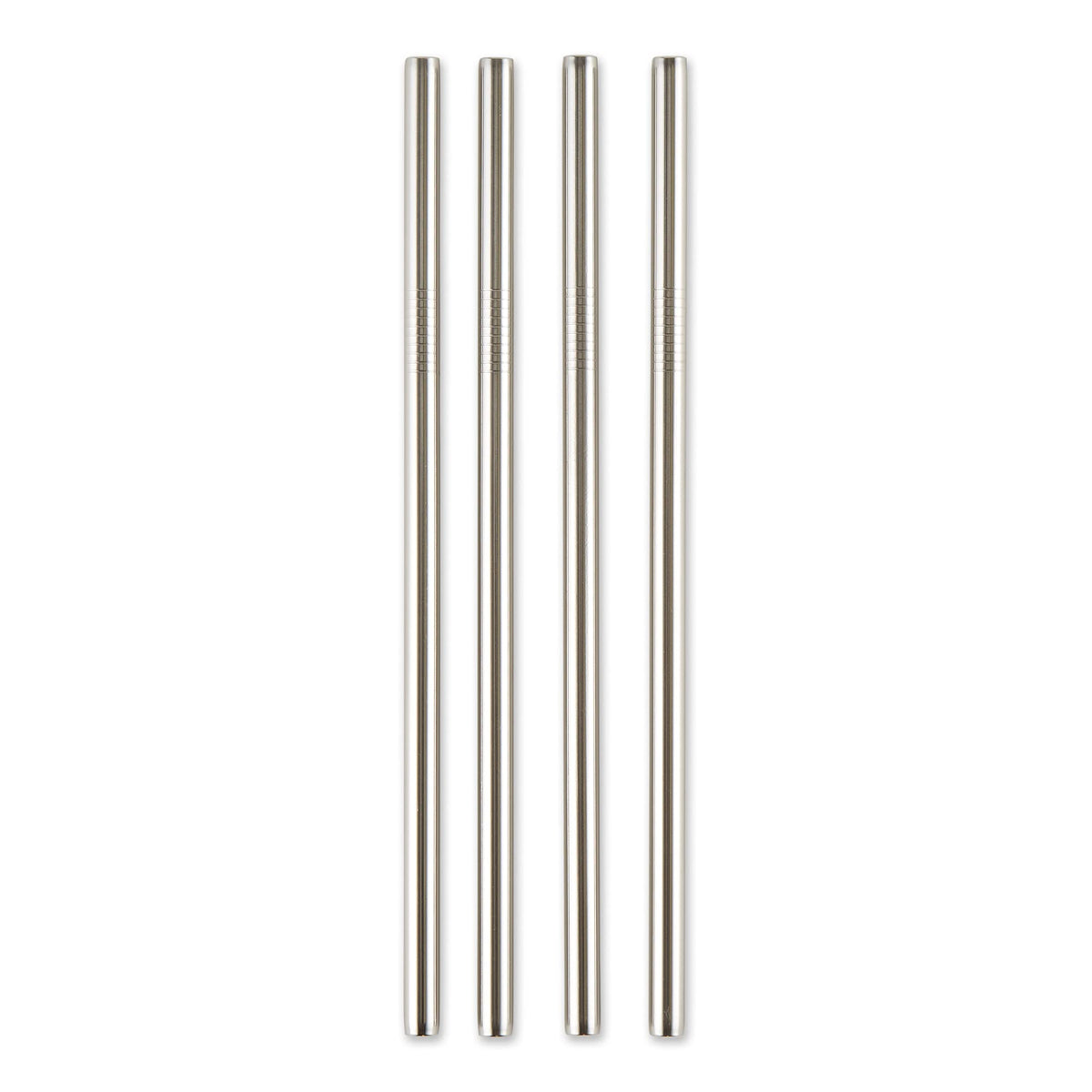 RSVP International Reusable Straw Set Dishwasher Safe, 8.5 Inch, 4 Piece, Stainless Steel Straight