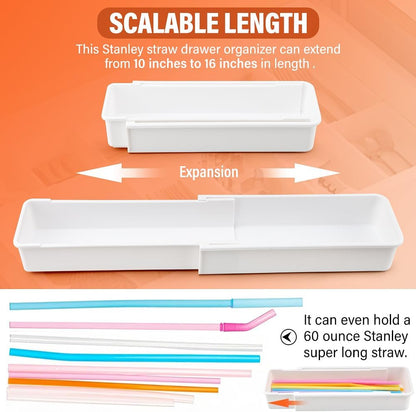 Expandable Straw Organizer – Drawer Insert for 60oz Extra Long Straws