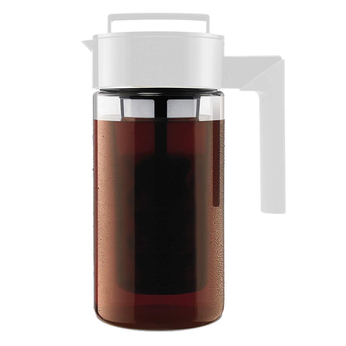 Takeya Deluxe Cold Brew Coffee Maker - BPA-Free Tritan Pitcher with Airtight Leakproof Lid, Silicone Grip Handle, Fine-Mesh Filter - Shatter-Proof, Dishwasher Safe, Made in USA - 2 Quart/Black