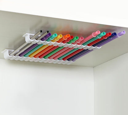 Baderke Straw Holder for Cabinet Reusable Straw Organizer, White, Classic