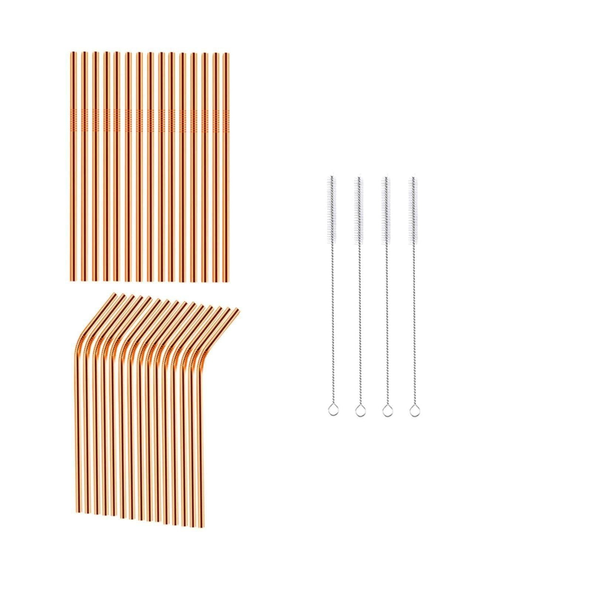 Reusable Metal Straws 304 Stainless Steel 30 Pack with Cleaning Brush(1Pcs Silver Bent)