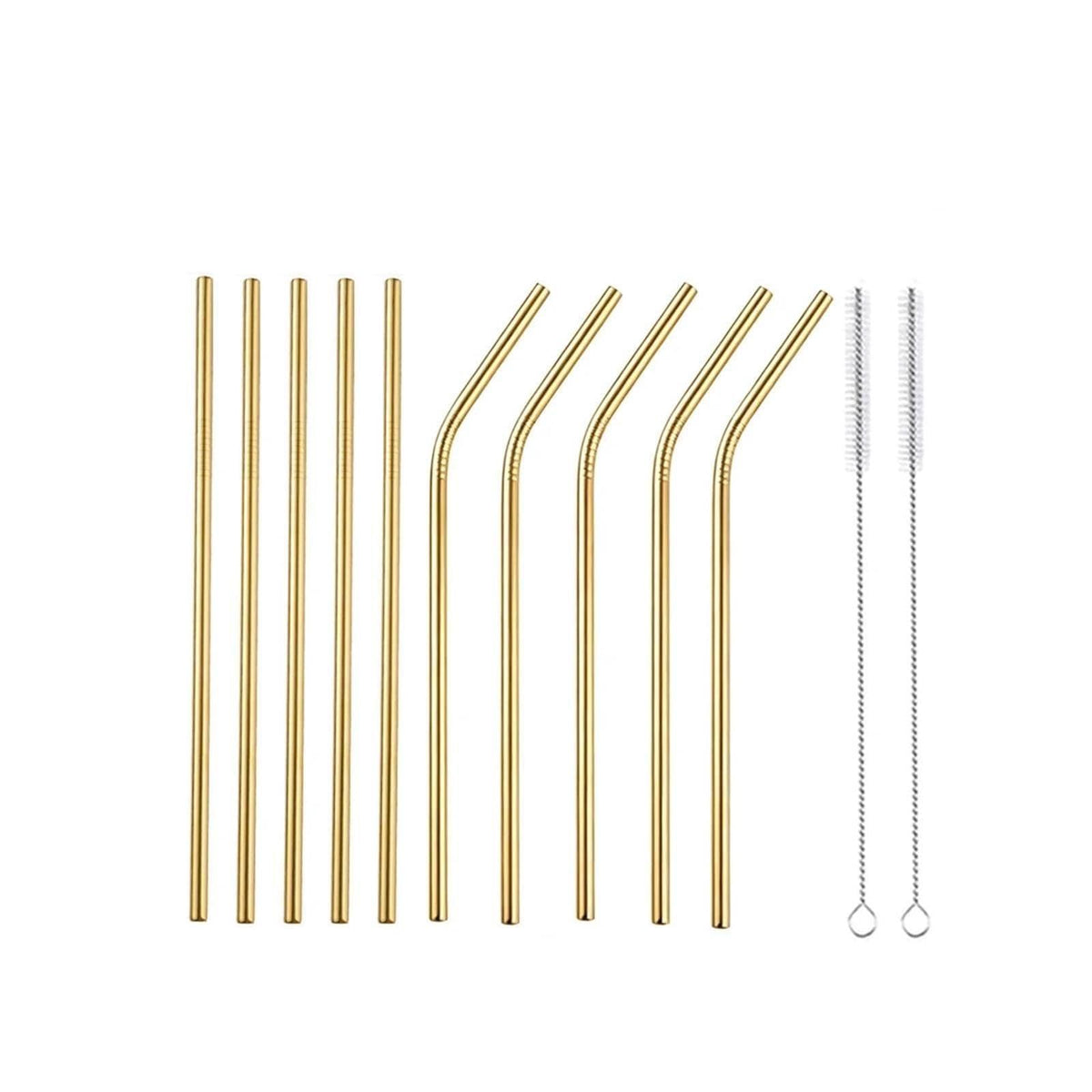 Reusable Metal Straws 304 Stainless Steel 30 Pack with Cleaning Brush(1Pcs Silver Bent)