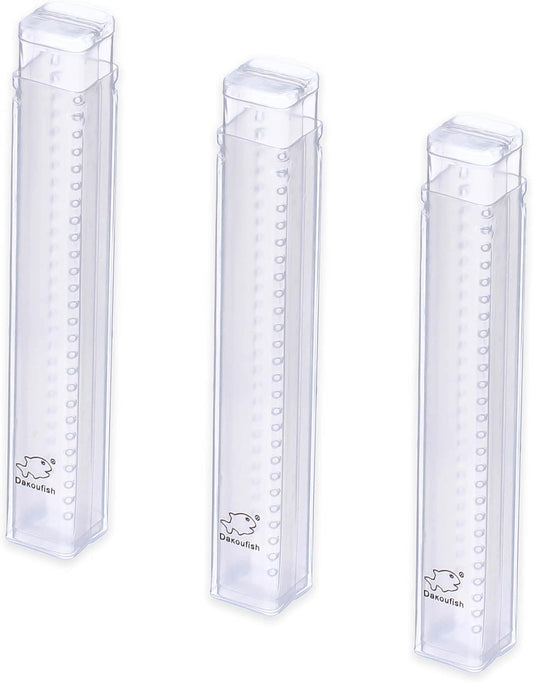 Dakoufish Plastic Straw Carrying Case,3Packs Reusable Collapsible Boxes for 9-13 Inch Straight Drinking Straws Storage Perfect for Travel, Gifts.