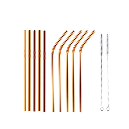 Reusable Metal Straws 304 Stainless Steel 30 Pack with Cleaning Brush(1Pcs Silver Bent)