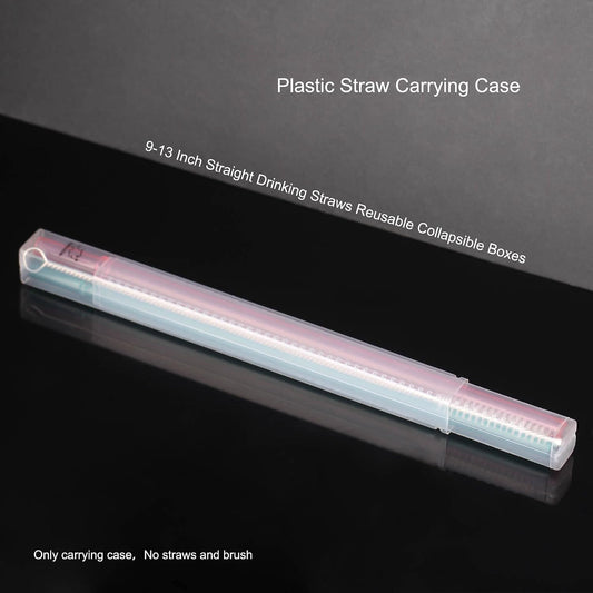 Dakoufish Plastic Straw Carrying Case,3Packs Reusable Collapsible Boxes for 9-13 Inch Straight Drinking Straws Storage Perfect for Travel, Gifts.