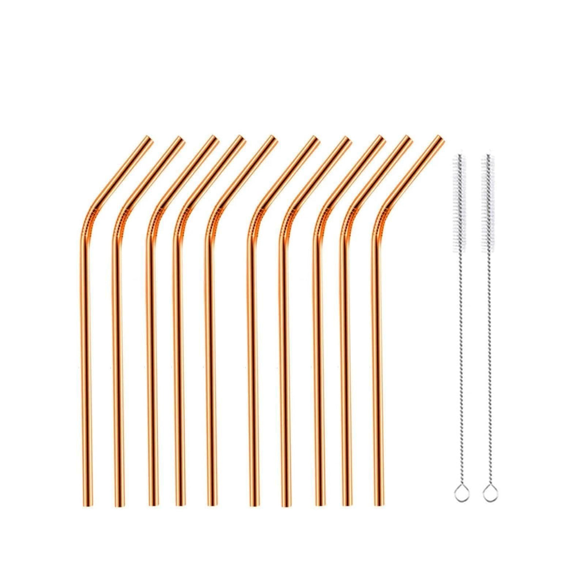 Reusable Metal Straws 304 Stainless Steel 30 Pack with Cleaning Brush(1Pcs Silver Bent)
